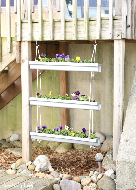 DIY Hanging Gutter Planter via House by Hoff