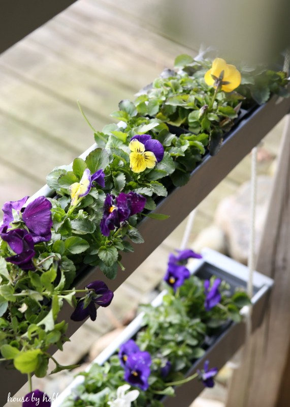 DIY Hanging Gutter Planter via House by Hoff