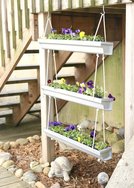 DIY Hanging Gutter Planter via House by Hoff