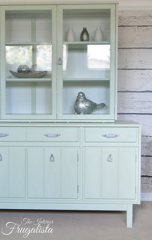 Soft mint wooden hutch.