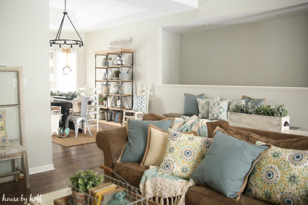 Living room and dining room.