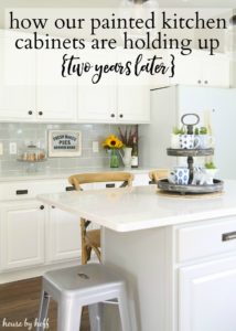 How Our Painted Kitchen Cabinets Are Holding Up {Two Years Later}