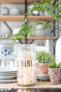 Easy Decorating: String of Lights in a Rae Dunn Vase