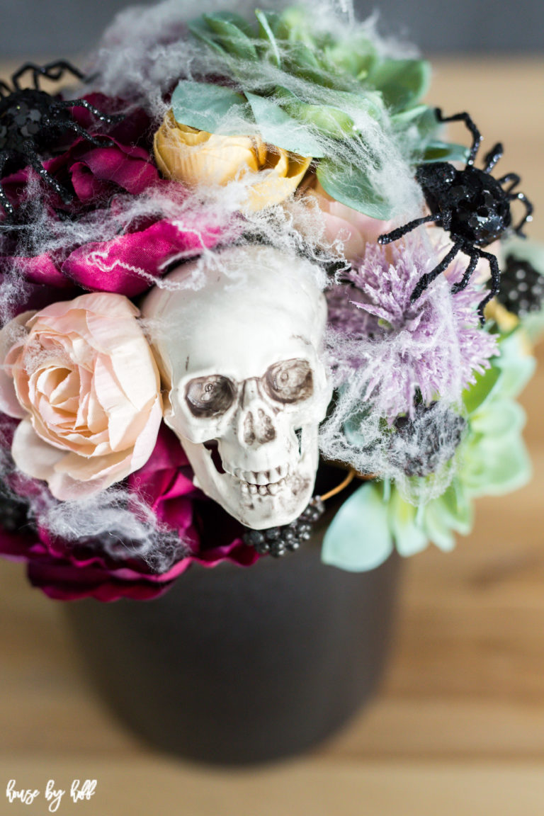 DIY Creepy Halloween Floral Arrangement House by Hoff