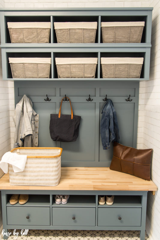 Mudroom Bench with storage in the bench.