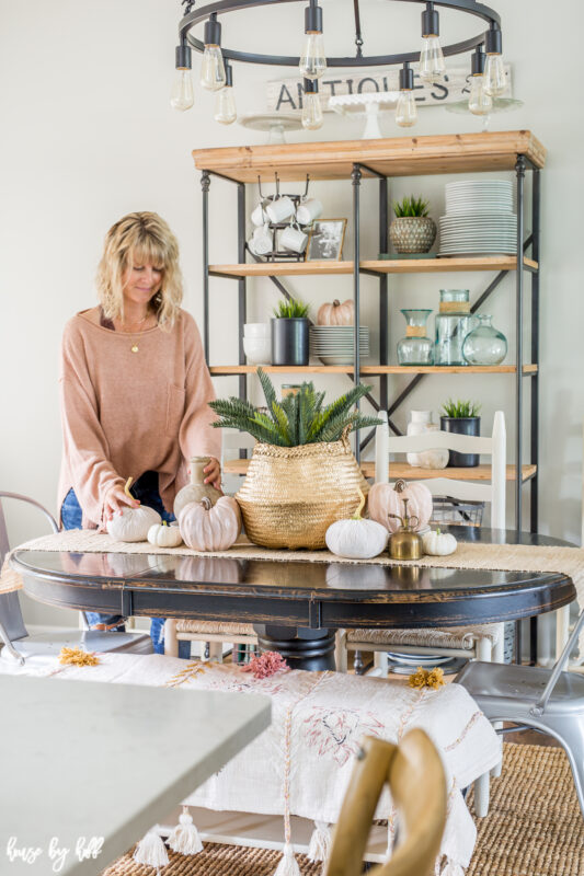 April organizing the dining room.