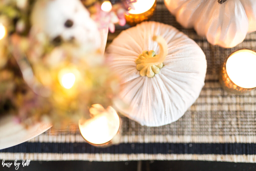 Aerial view of the Velvet Pumpkin Centerpiece.