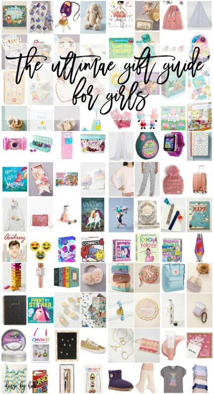 The ultimate gift guide for girls poster.