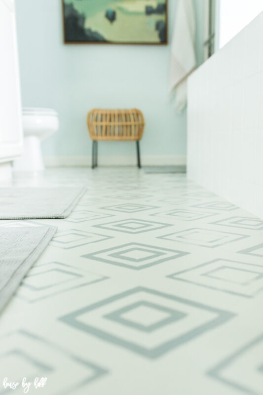 DIY Painted Linoleum Bathroom Floor