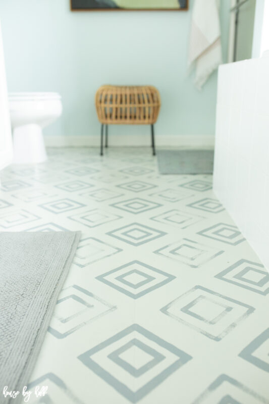 DIY Painted Linoleum Bathroom Floor