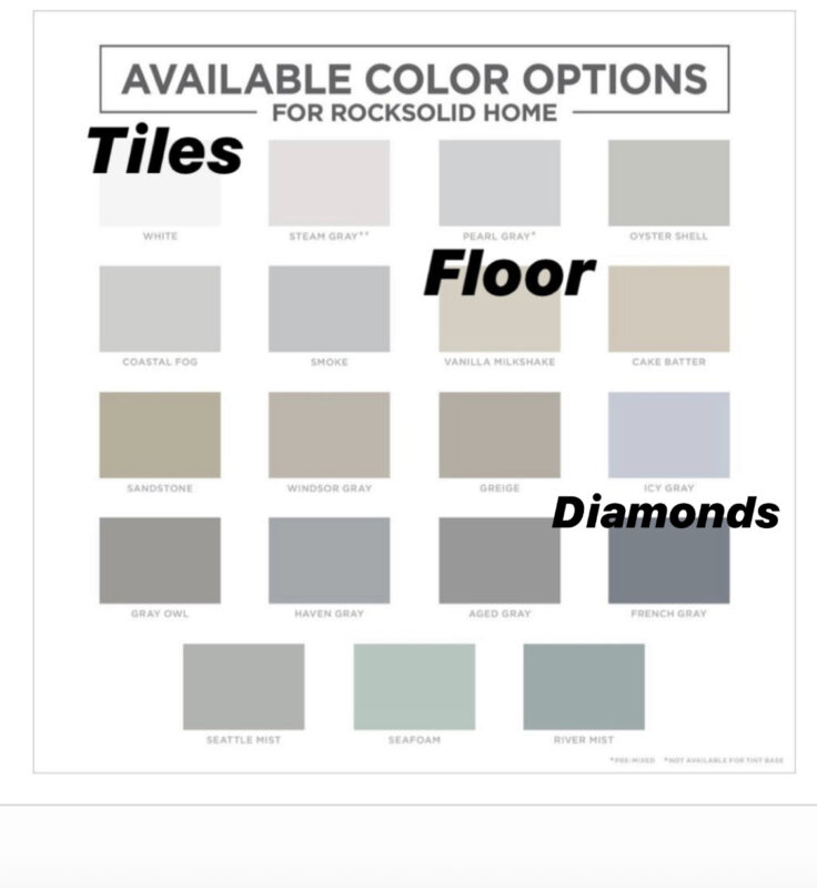 Available Color Options for Rocksolid Home