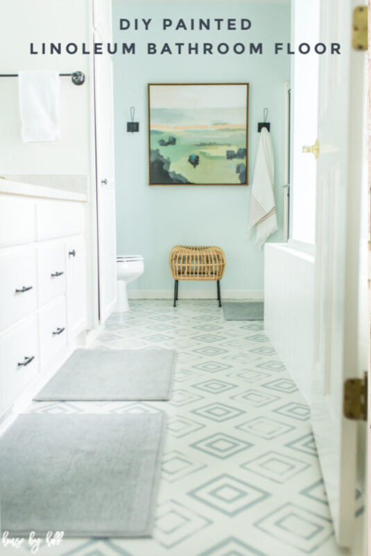 How to Paint Linoleum or Tile Floors--Bathroom Makeover Part 2 – BBFrosch