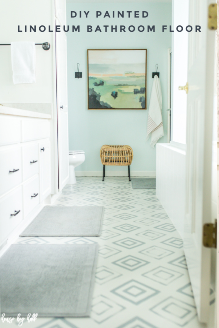 Diy Painted Linoleum Bathroom Floor, Linoleum For Bathroom Floors