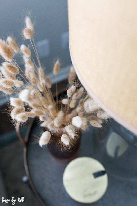 Bunny tail grass in pink vase