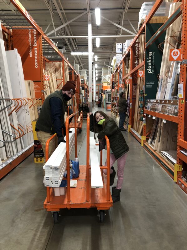 Shopping at Home Depot for DIY Board and Batten Triangle Wall