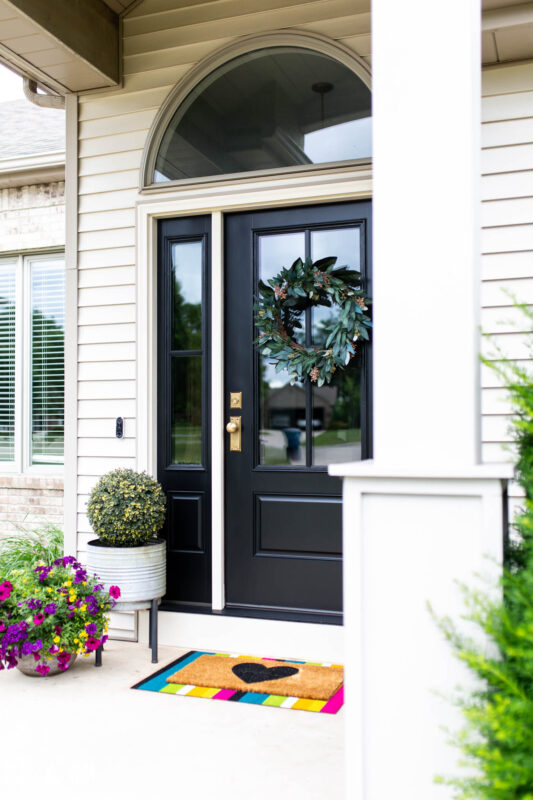 Colorful front stoop for summer