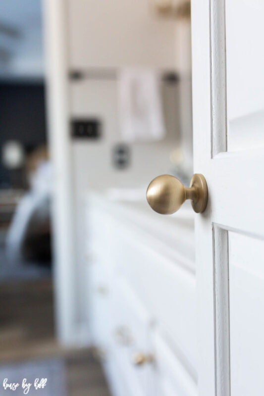 Brass Knobs on White Cabinets